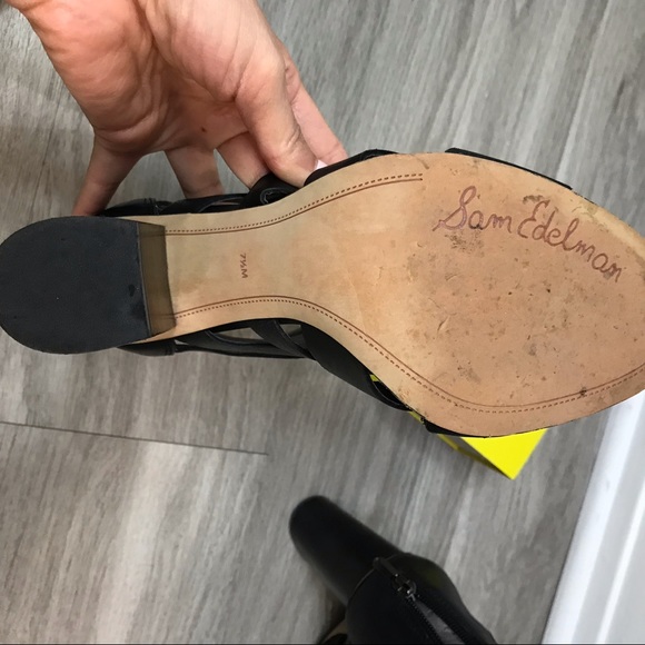 Sam Edelman size 7 1/2 M black heel sandals - Picture 5 of 5